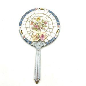French Country Chic Cottage Broken China Mirror